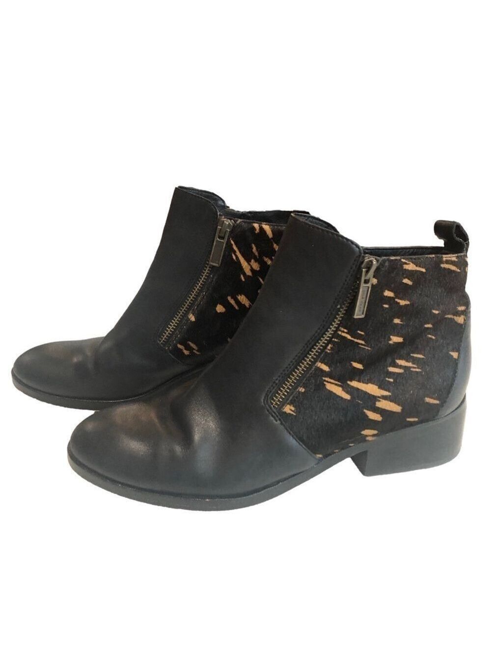 Cole Haan Size 9 leather and animal hair black ankle bootie. - Picture 3 of 12